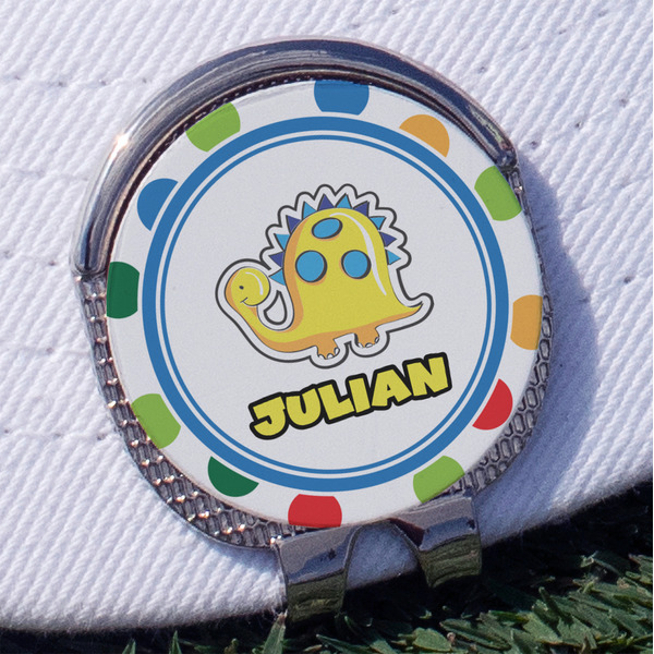 Custom Dots & Dinosaur Golf Ball Marker - Hat Clip