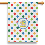 Dots & Dinosaur 28" House Flag - Double Sided (Personalized)