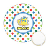 Dots & Dinosaur Printed Cookie Topper - 2.5" (Personalized)