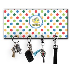 Dots & Dinosaur Key Hanger w/ 4 Hooks w/ Graphics and Text