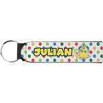 Dots & Dinosaur Neoprene Keychain Fob (Personalized)