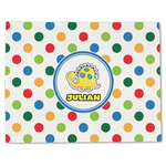 Dots & Dinosaur Single-Sided Linen Placemat - Single w/ Name or Text