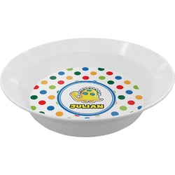 Dots & Dinosaur Melamine Bowl - 12 oz (Personalized)