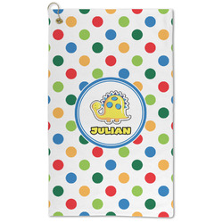 Dots & Dinosaur Microfiber Golf Towel (Personalized)