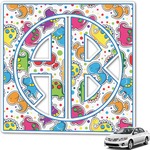 Dots & Dinosaur Monogram Car Decal (Personalized)