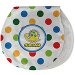 Dots & Dinosaur Burp Pad - Velour w/ Name or Text