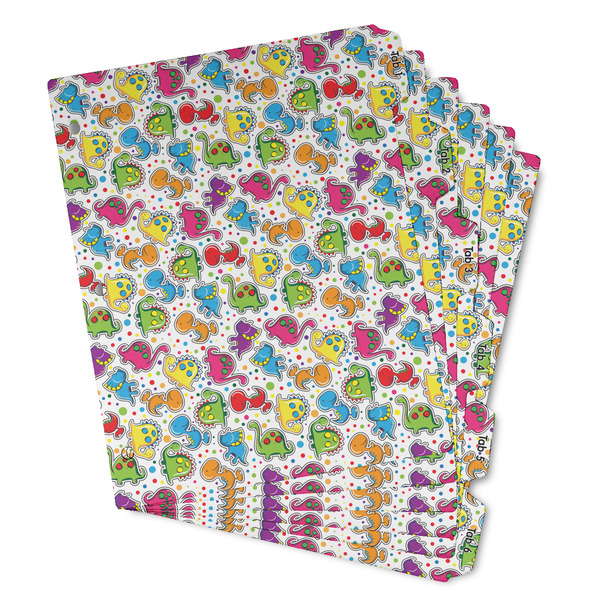 Custom Dots & Dinosaur Binder Tab Divider - Set of 6 (Personalized)