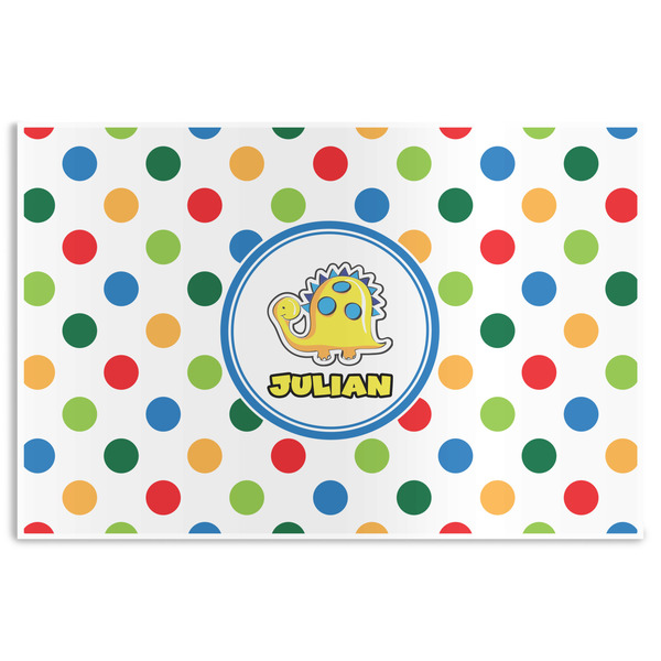 Custom Dots & Dinosaur Disposable Paper Placemats (Personalized)