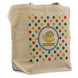 Dots & Dinosaur Reusable Cotton Grocery Bag (Personalized)