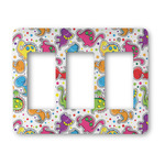 Dots & Dinosaur Rocker Style Light Switch Cover - Three Switch