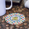 Dots & Dinosaur Round Paper Coaster - Front