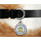 Dots & Dinosaur Round Pet Tag on Collar & Dog