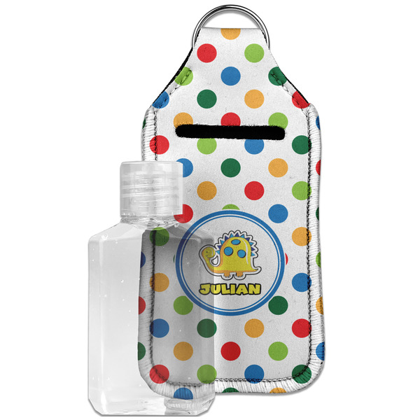 Custom Dots & Dinosaur Hand Sanitizer & Keychain Holder - Large (Personalized)