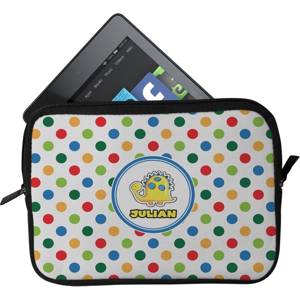 Custom Dots & Dinosaur Tablet Case / Sleeve - Small (Personalized)