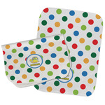 Dots & Dinosaur Burp Cloths - Fleece - Set of 2 w/ Name or Text