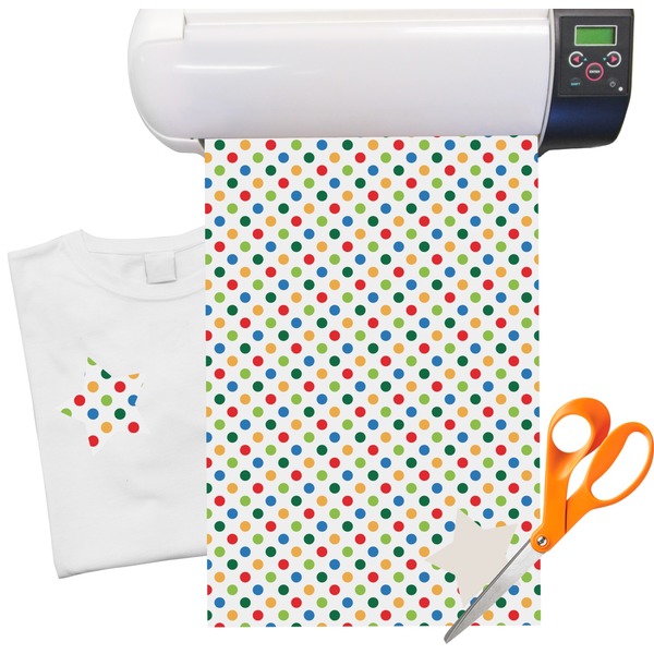 Custom Dots & Dinosaur Heat Transfer Vinyl Sheet (12"x18")