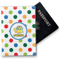 Dots & Dinosaur Vinyl Passport Holder (Personalized)