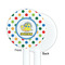 Dots & Dinosaur White Plastic 5.5" Stir Stick - Single Sided - Round - Front & Back