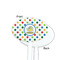 Dots & Dinosaur White Plastic 7" Stir Stick - Single Sided - Oval - Front & Back