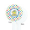 Dots & Dinosaur White Plastic 7" Stir Stick - Single Sided - Round - Front & Back