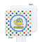 Dots & Dinosaur White Plastic Stir Stick - Single Sided - Square - Approval