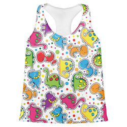 Dots & Dinosaur Womens Racerback Tank Top - Medium