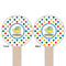Dots & Dinosaur Wooden 6" Food Pick - Round - Double Sided - Front & Back