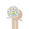 Dots & Dinosaur Wooden 6" Stir Stick - Round - Single Sided - Front & Back