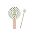 Dots & Dinosaur Wooden 7.5" Stir Stick - Round - Closeup