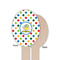 Dots & Dinosaur Wooden Food Pick - Oval - Single Sided - Front & Back