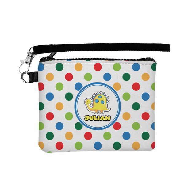 Custom Dots & Dinosaur Wristlet ID Case w/ Name or Text