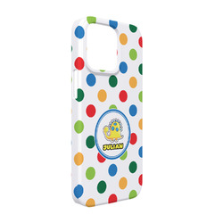 Dots & Dinosaur iPhone Case - Plastic - iPhone 13 Pro (Personalized)