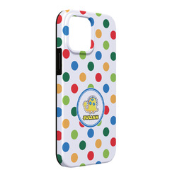 Dots & Dinosaur iPhone Case - Rubber Lined - iPhone 13 Pro Max (Personalized)