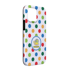 Dots & Dinosaur iPhone Case - Rubber Lined - iPhone 13 Pro (Personalized)