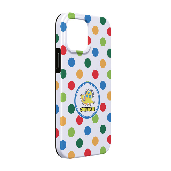 Custom Dots & Dinosaur iPhone Case - Rubber Lined - iPhone 13 (Personalized)