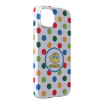 Dots & Dinosaur iPhone Case - Plastic - iPhone 14 Plus (Personalized)