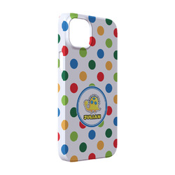 Dots & Dinosaur iPhone Case - Plastic - iPhone 14 Pro (Personalized)