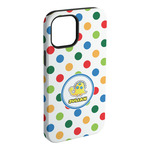 Dots & Dinosaur iPhone Case - Rubber Lined - iPhone 15 Pro Max (Personalized)