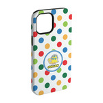 Dots & Dinosaur iPhone Case - Rubber Lined - iPhone 15 (Personalized)