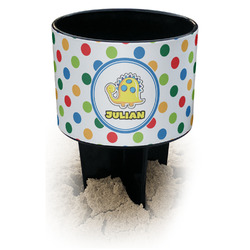 Dots & Dinosaur Black Beach Spiker Drink Holder (Personalized)