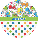 Dinosaur Print & Dots Multipurpose Round Labels - 1" (Personalized)