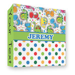 Dinosaur Print & Dots 3 Ring Binder - Full Wrap - 3" (Personalized)