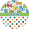 Dinosaur Print & Dots 5" Multipurpose Round Label - Single Sticker