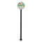 Dinosaur Print & Dots Black Plastic 5.5" Stir Stick - Round - Single Stick