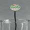 Dinosaur Print & Dots Black Plastic 7" Stir Stick - Oval - Main