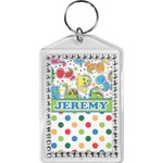 Dinosaur Print & Dots Bling Keychain (Personalized)