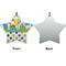 Dinosaur Print & Dots Ceramic Flat Ornament - Star Front & Back (APPROVAL)