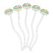 Dinosaur Print & Dots Clear Plastic 7" Stir Stick - Oval - Fan