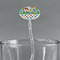 Dinosaur Print & Dots Clear Plastic 7" Stir Stick - Oval - Main