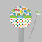 Dinosaur Print & Dots Clear Plastic 7" Stir Stick - Round - Closeup